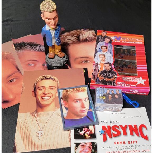Unbranded Other - Lance Bass NSYNC Memorabilia Lot Collectible Rare Posters Valentines Bobble Head